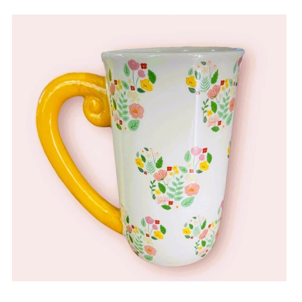 Disney Mickey Floral 16.5oz Tall Ceramic Mug-NEW